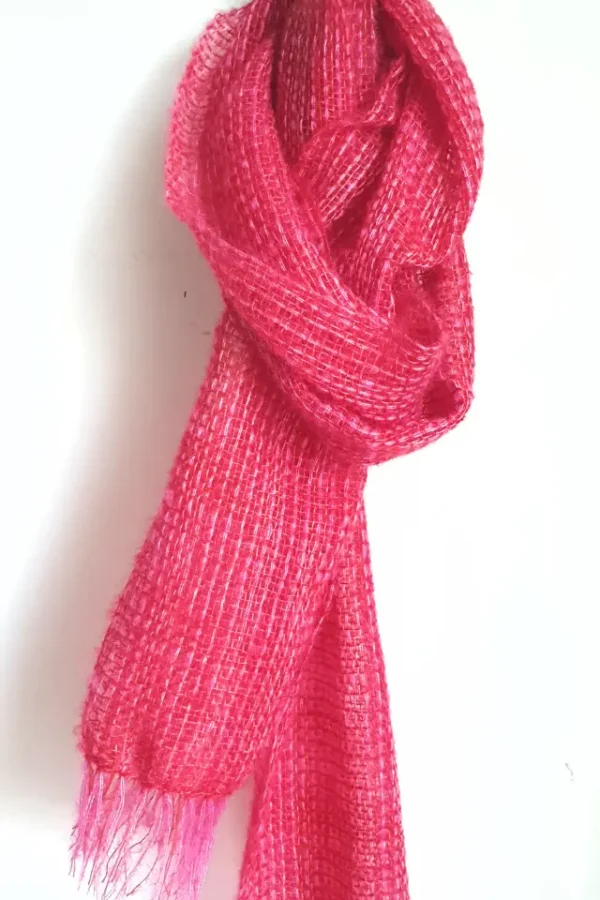 Mohair Silk Scarf - Brilliant Pink - Image 3