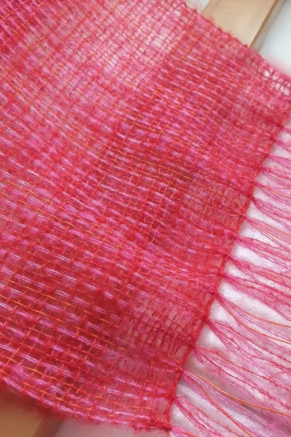 Mohair Silk Scarf - Brilliant Pink - Image 2