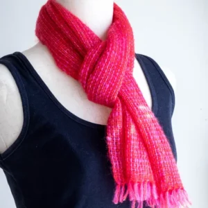 Mohair Silk Scarf - Brilliant Pink