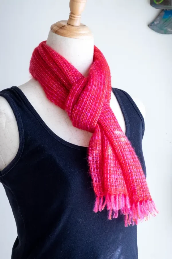 Mohair Silk Scarf - Brilliant Pink